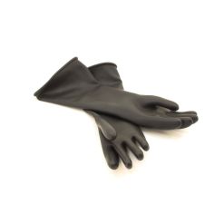 Black rubber latex 2.4mm gloves (8.5, large)