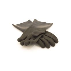 Textured black rubber latex heavyweight gloves (9.5, large)