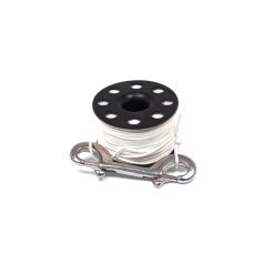 Finger Reel with Brass Carabiner c/w 30m White line (ML0061)