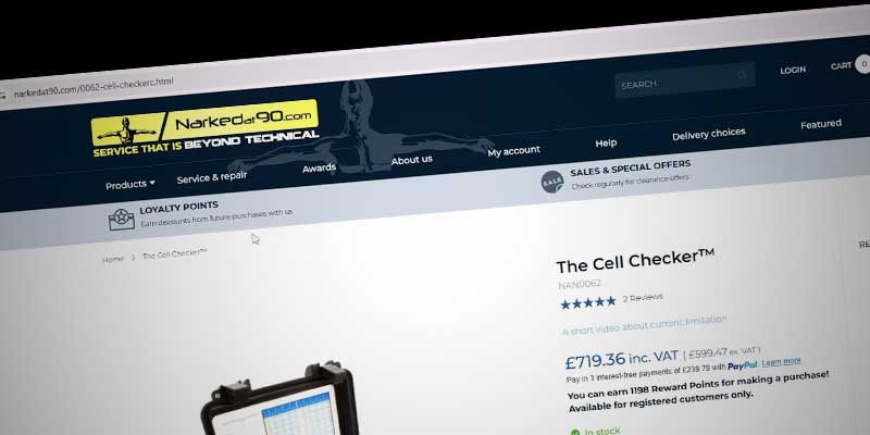 A product webpage on Narked at 90