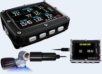 Ratio iX3M 2 dive computer and oxygen analyser